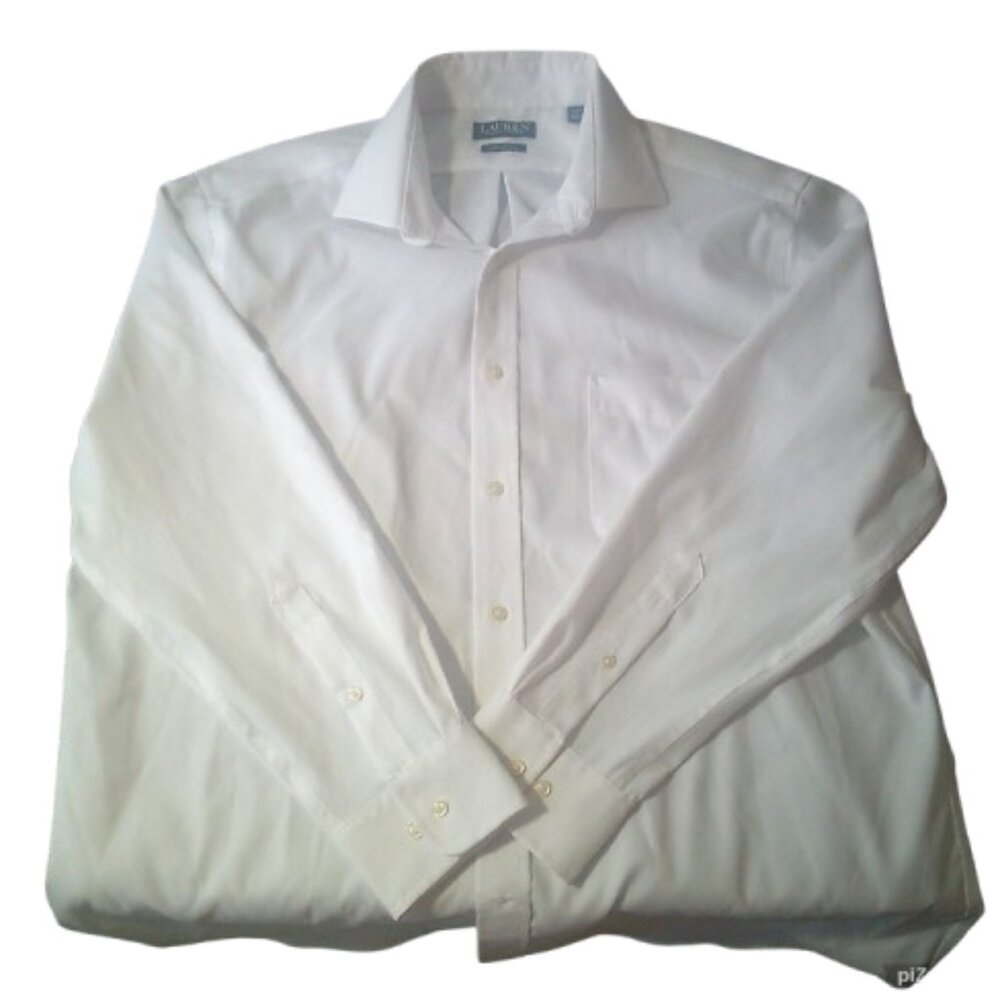 Ralph Lauren Men's Regular-Fit White Stretch Dress Shirt Size XL 17 32/33 - Picture 4 of 5
